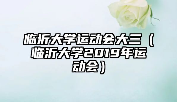 臨沂大學(xué)運(yùn)動會大三（臨沂大學(xué)2019年運(yùn)動會）