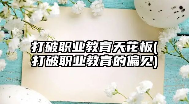 打破職業(yè)教育天花板(打破職業(yè)教育的偏見)