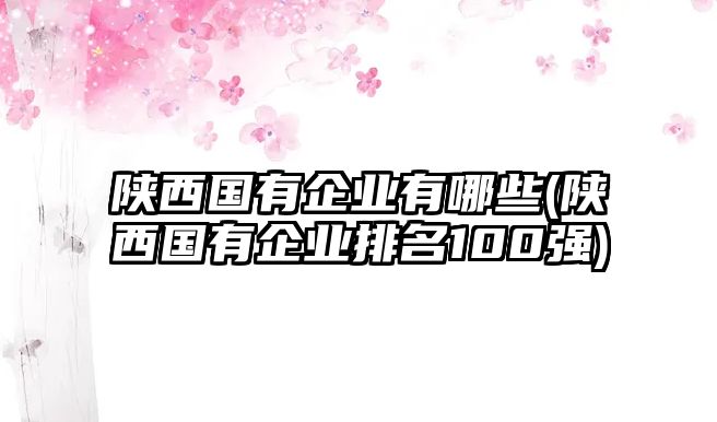 陜西國有企業(yè)有哪些(陜西國有企業(yè)排名100強(qiáng))