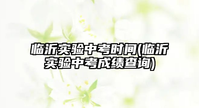 臨沂實(shí)驗(yàn)中考時(shí)間(臨沂實(shí)驗(yàn)中考成績查詢)