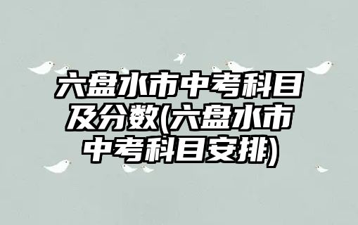 六盤水市中考科目及分?jǐn)?shù)(六盤水市中考科目安排)