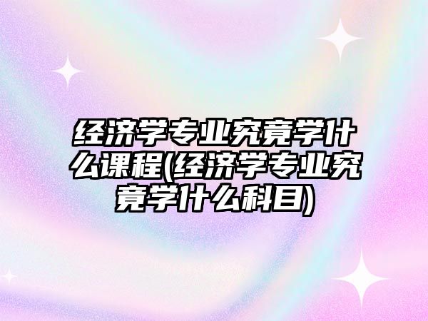 經濟學專業(yè)究竟學什么課程(經濟學專業(yè)究竟學什么科目)