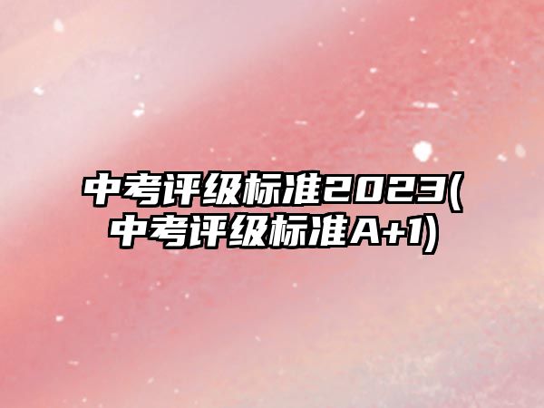 中考評級標(biāo)準(zhǔn)2023(中考評級標(biāo)準(zhǔn)A+1)