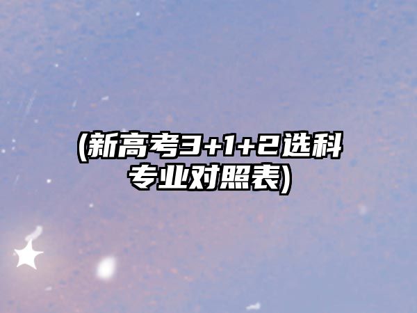 (新高考3+1+2選科專業(yè)對照表)