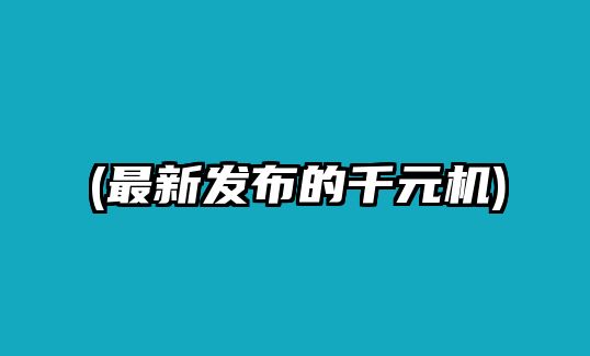 (最新發(fā)布的千元機(jī))