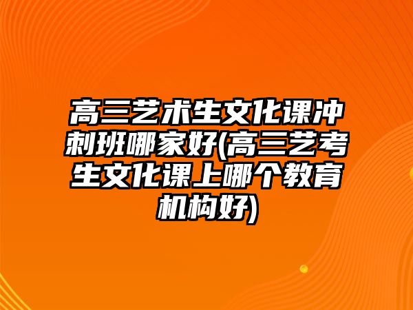 高三藝術(shù)生文化課沖刺班哪家好(高三藝考生文化課上哪個教育機構(gòu)好)