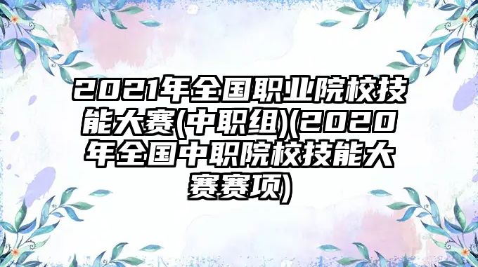 2021年全國職業(yè)院校技能大賽(中職組)(2020年全國中職院校技能大賽賽項(xiàng))