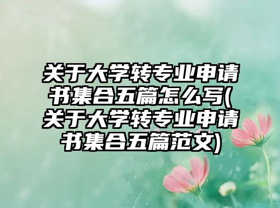 關(guān)于大學(xué)轉(zhuǎn)專業(yè)申請(qǐng)書集合五篇怎么寫(關(guān)于大學(xué)轉(zhuǎn)專業(yè)申請(qǐng)書集合五篇范文)