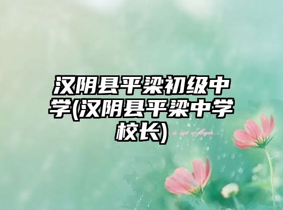 漢陰縣平梁初級(jí)中學(xué)(漢陰縣平梁中學(xué)校長)