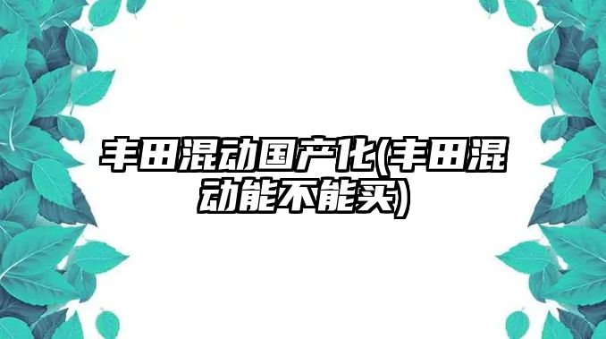 豐田混動國產化(豐田混動能不能買)