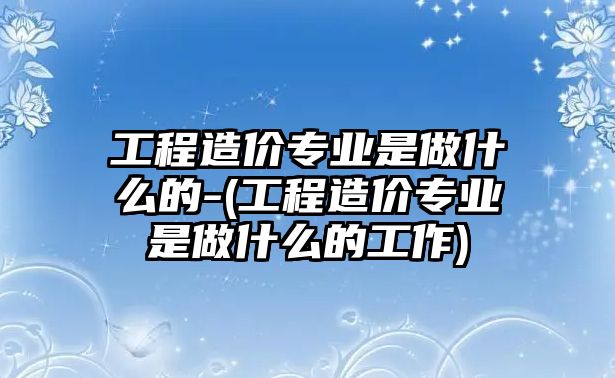 工程造價(jià)專業(yè)是做什么的-(工程造價(jià)專業(yè)是做什么的工作)