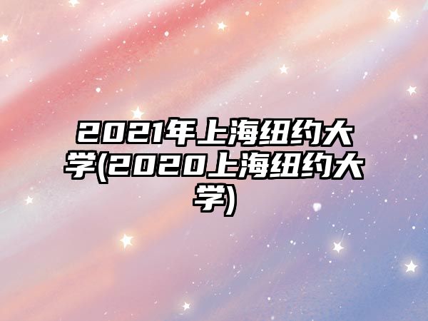 2021年上海紐約大學(xué)(2020上海紐約大學(xué))