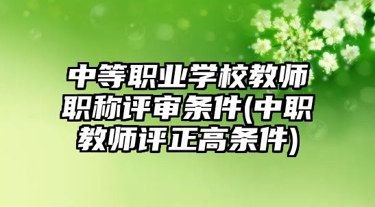 中等職業(yè)學(xué)校教師職稱評(píng)審條件(中職教師評(píng)正高條件)