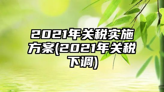 2021年關(guān)稅實施方案(2021年關(guān)稅下調(diào))