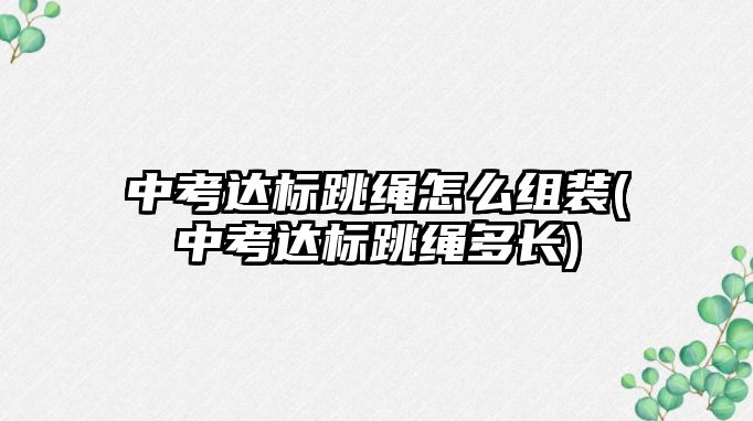 中考達標跳繩怎么組裝(中考達標跳繩多長)