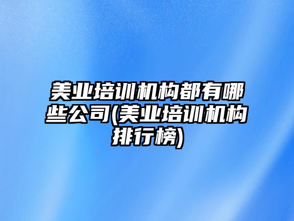 美業(yè)培訓(xùn)機(jī)構(gòu)都有哪些公司(美業(yè)培訓(xùn)機(jī)構(gòu)排行榜)