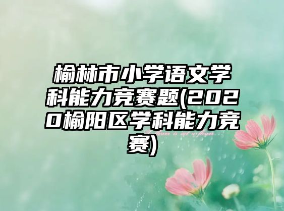 榆林市小學(xué)語文學(xué)科能力競(jìng)賽題(2020榆陽區(qū)學(xué)科能力競(jìng)賽)