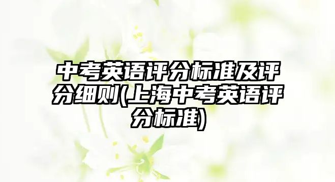 中考英語評分標準及評分細則(上海中考英語評分標準)