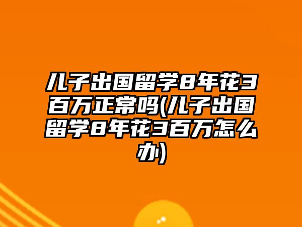 兒子出國留學(xué)8年花3百萬正常嗎(兒子出國留學(xué)8年花3百萬怎么辦)