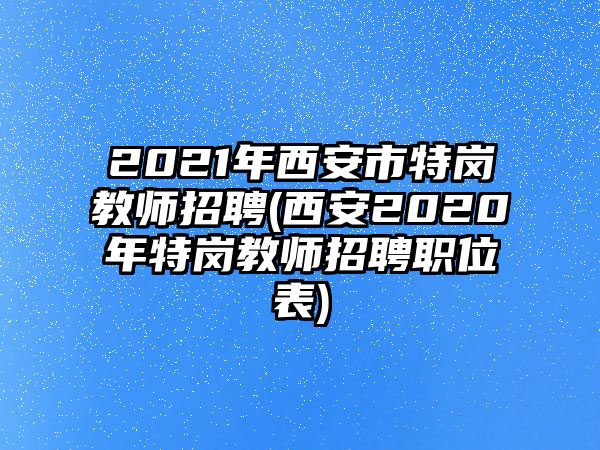 2021年西安市特崗教師招聘(西安2020年特崗教師招聘職位表)