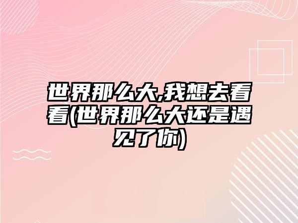 世界那么大,我想去看看(世界那么大還是遇見了你)