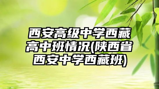 西安高級中學西藏高中班情況(陜西省西安中學西藏班)