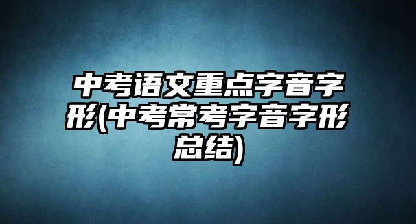 中考語文重點字音字形(中考?？甲忠糇中慰偨Y(jié))