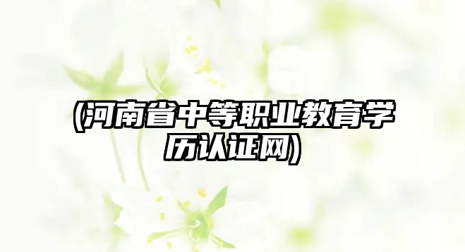 (河南省中等職業(yè)教育學(xué)歷認(rèn)證網(wǎng))