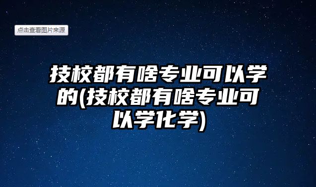 技校都有啥專業(yè)可以學(xué)的(技校都有啥專業(yè)可以學(xué)化學(xué))