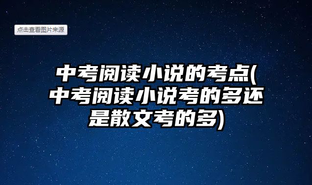 中考閱讀小說的考點(中考閱讀小說考的多還是散文考的多)