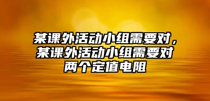 某課外活動(dòng)小組需要對(duì)，某課外活動(dòng)小組需要對(duì)兩個(gè)定值電阻