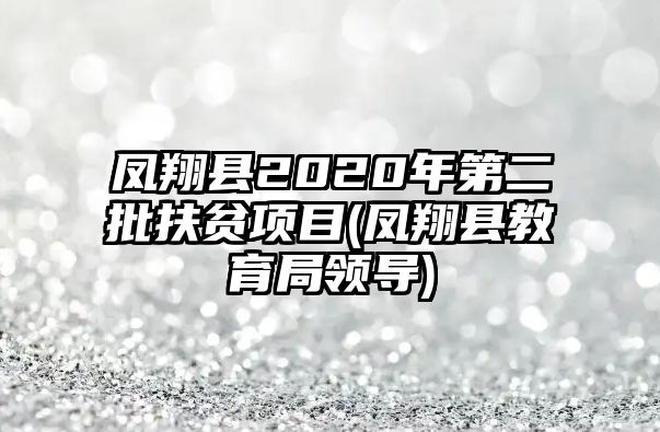 鳳翔縣2020年第二批扶貧項(xiàng)目(鳳翔縣教育局領(lǐng)導(dǎo))