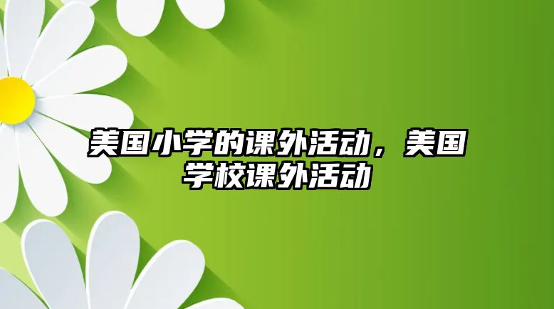 美國小學(xué)的課外活動，美國學(xué)校課外活動