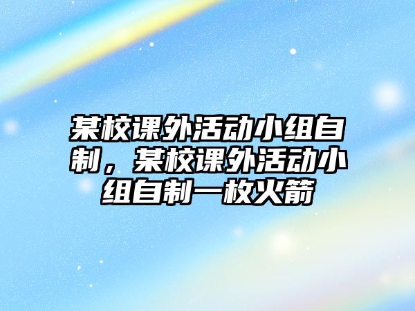 某校課外活動小組自制，某校課外活動小組自制一枚火箭