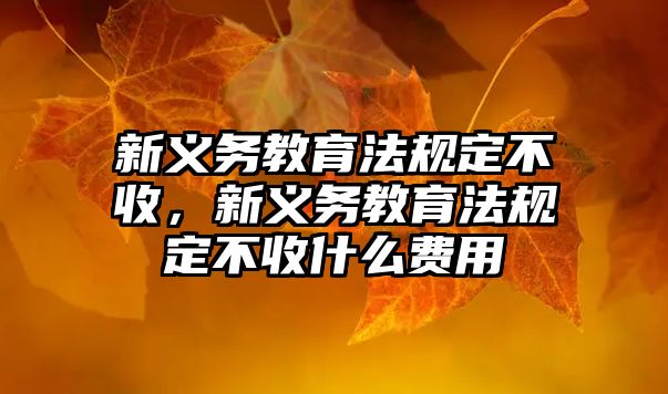 新義務(wù)教育法規(guī)定不收，新義務(wù)教育法規(guī)定不收什么費(fèi)用