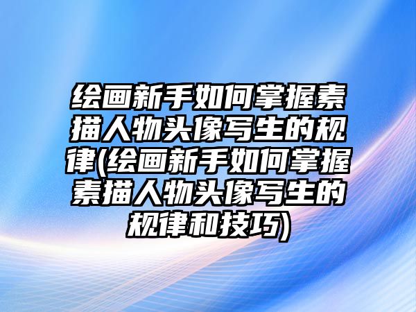 繪畫新手如何掌握素描人物頭像寫生的規(guī)律(繪畫新手如何掌握素描人物頭像寫生的規(guī)律和技巧)