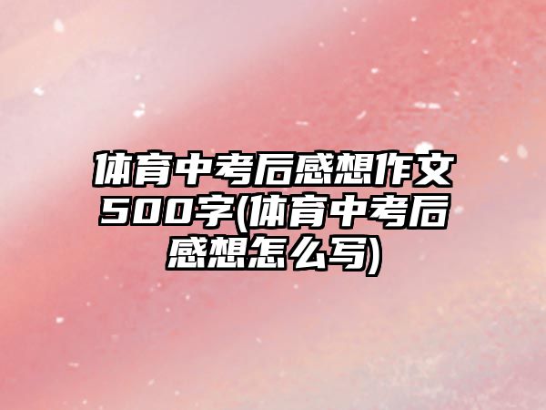 體育中考后感想作文500字(體育中考后感想怎么寫)