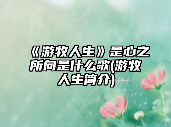 《游牧人生》是心之所向是什么歌(游牧人生簡介)