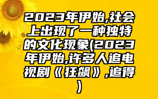 2023年伊始,社會(huì)上出現(xiàn)了一種獨(dú)特的文化現(xiàn)象(2023年伊始,許多人追電視劇《狂飆》,追得)