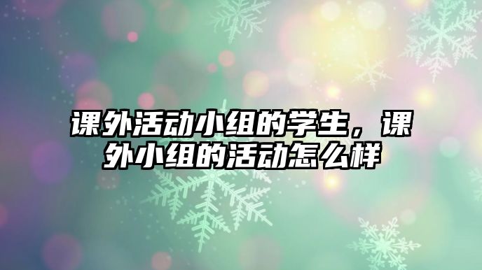 課外活動小組的學(xué)生，課外小組的活動怎么樣