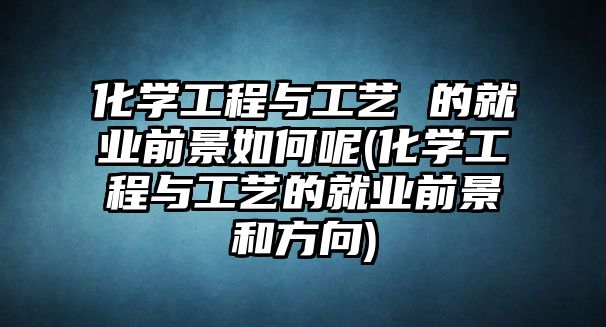 化學(xué)工程與工藝 的就業(yè)前景如何呢(化學(xué)工程與工藝的就業(yè)前景和方向)