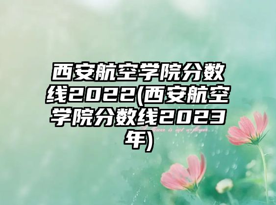 西安航空學(xué)院分?jǐn)?shù)線2022(西安航空學(xué)院分?jǐn)?shù)線2023年)