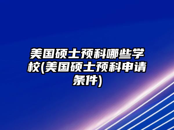 美國(guó)碩士預(yù)科哪些學(xué)校(美國(guó)碩士預(yù)科申請(qǐng)條件)