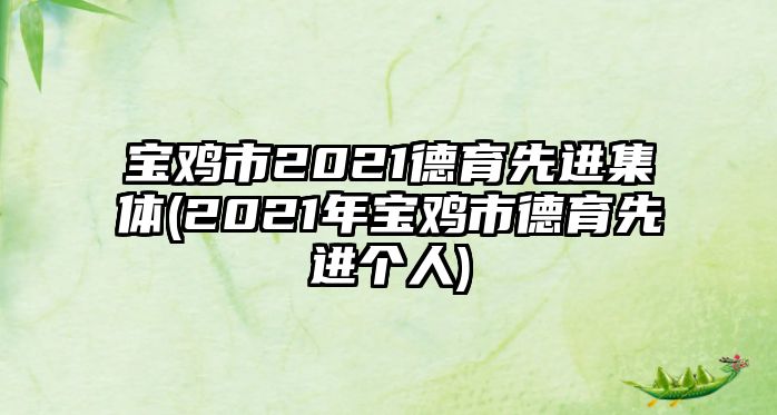 寶雞市2021德育先進集體(2021年寶雞市德育先進個人)