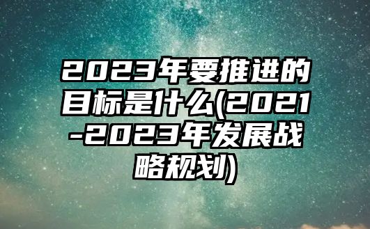 2023年要推進的目標是什么(2021-2023年發(fā)展戰(zhàn)略規(guī)劃)