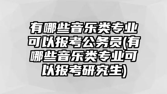 有哪些音樂類專業(yè)可以報考公務(wù)員(有哪些音樂類專業(yè)可以報考研究生)