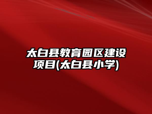 太白縣教育園區(qū)建設(shè)項目(太白縣小學(xué))