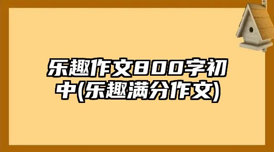 樂趣作文800字初中(樂趣滿分作文)