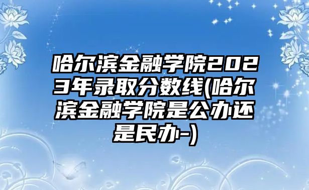 哈爾濱金融學院2023年錄取分數(shù)線(哈爾濱金融學院是公辦還是民辦-)