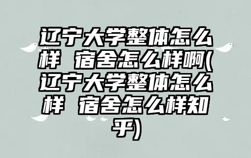 遼寧大學整體怎么樣 宿舍怎么樣啊(遼寧大學整體怎么樣 宿舍怎么樣知乎)